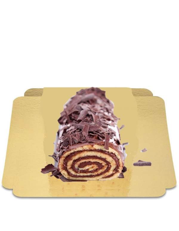 HappyTorta.it Rotolo di crema al cioccolato vegano, senza zucchero, biologico e senza glutine 25 cm - 58