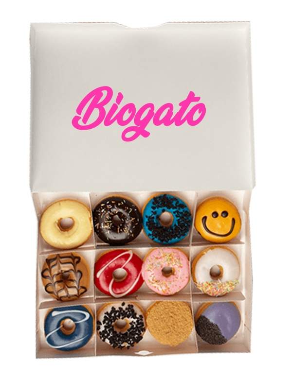 HappyTorta.it Assortimento di 12 ciambelle decorate senza zucchero a basso indice glicemico, vegane, biologiche e senza glutine 