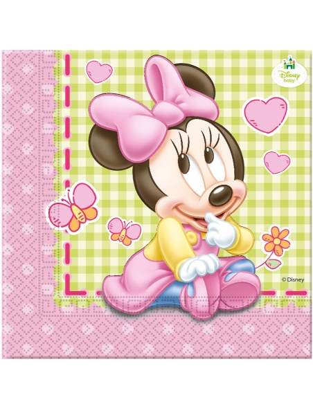 HappyTorta.it Confezione decorazione compleanno 1 anno bambina Minnie Disney - 3