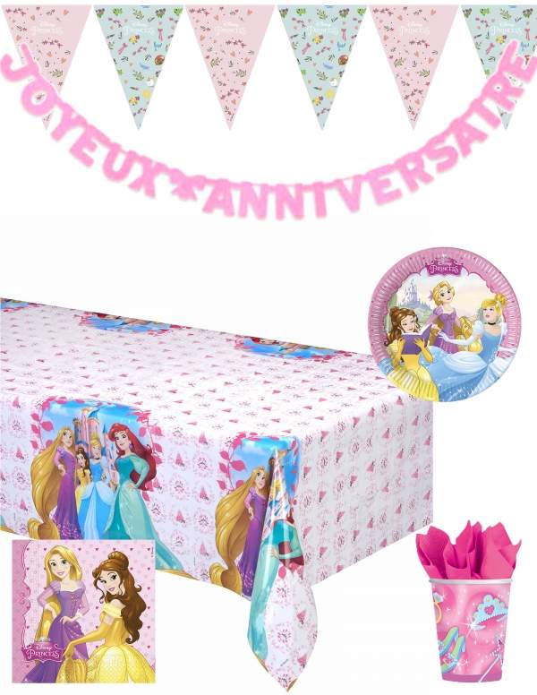 HappyTorta.it Pacchetto di decorazioni di compleanno Belle principesse Disney - 1