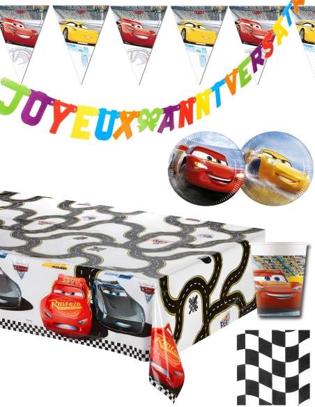 HappyTorta.it Pacchetto decorazioni compleanno Disney Cars Flash Mcqueen - 1