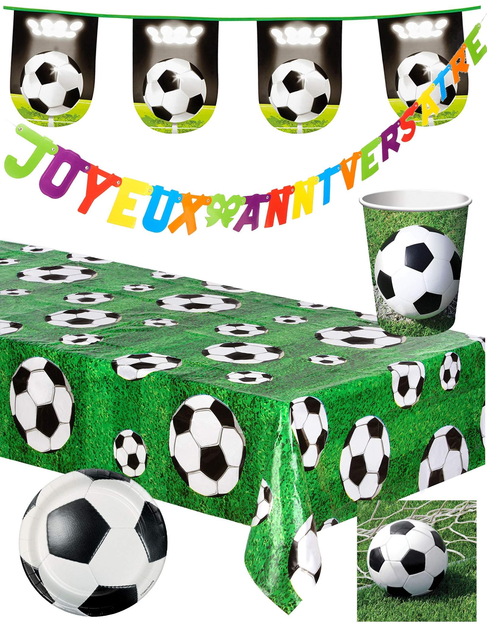 Pacchetto di decorazioni per il compleanno del calcio
