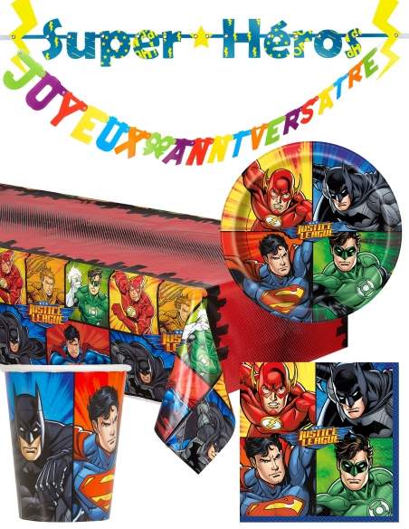 HappyTorta.it Pacchetto di decorazioni per il compleanno della Justice League Superman, Batman - 1