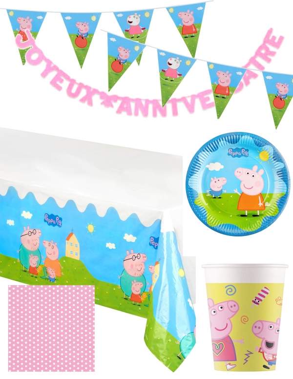 HappyTorta.it Confezione di decorazioni per il compleanno di Peppa Pig - 1