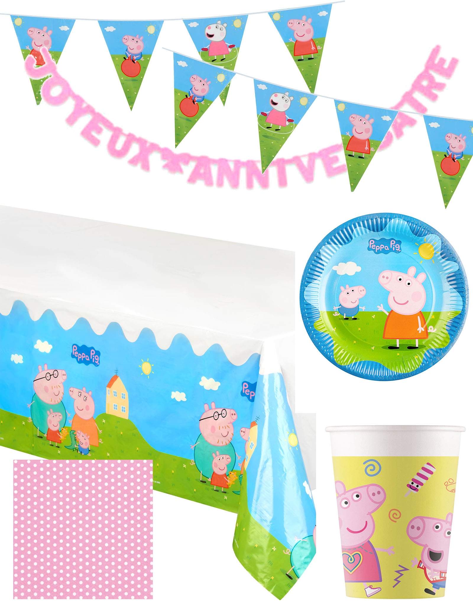 Confezione di decorazioni per il compleanno di Peppa Pig