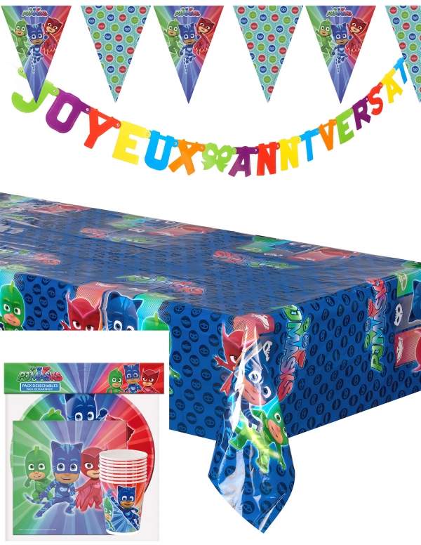 PJ Masks Super pigiamini pacchetto di decorazioni per il compleanno di PJ Masks HappyTorta.it - 1