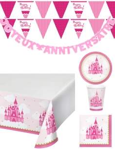 HappyTorta.it Pacchetto di decorazioni per il compleanno di una principessa rosa - 1