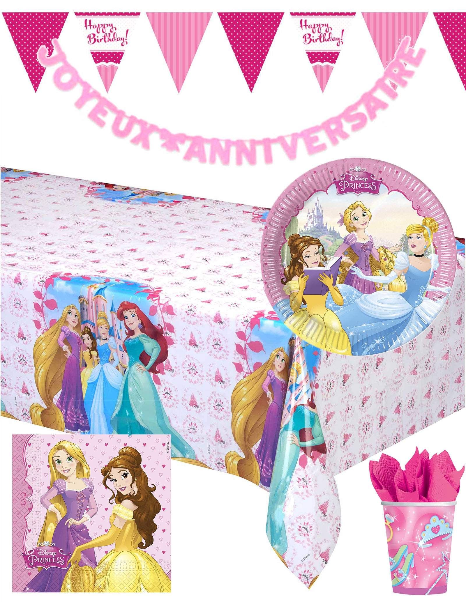 Pacchetto di decorazioni per il compleanno della Principessa Disney