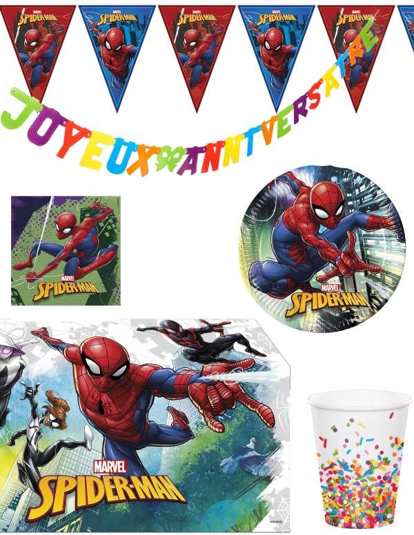 HappyTorta.it Pacchetto di decorazioni per il compleanno di Spiderman Marvel Superhero - 1