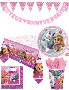 HappyTorta.it Pacchetto di decorazioni per il compleanno di Paw Patrol Girl Stella ed Everest - 1