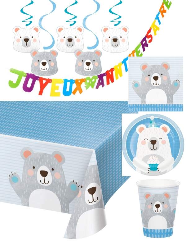 HappyTorta.it Confezione decorazione compleanno Teddy bear boy - 1