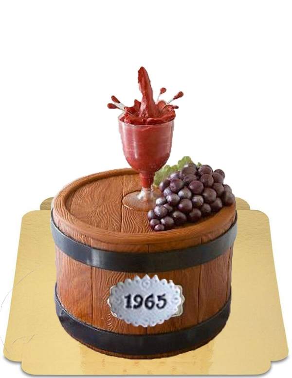  Torta effetto botte di vino con uva vegana, senza glutine - 1
