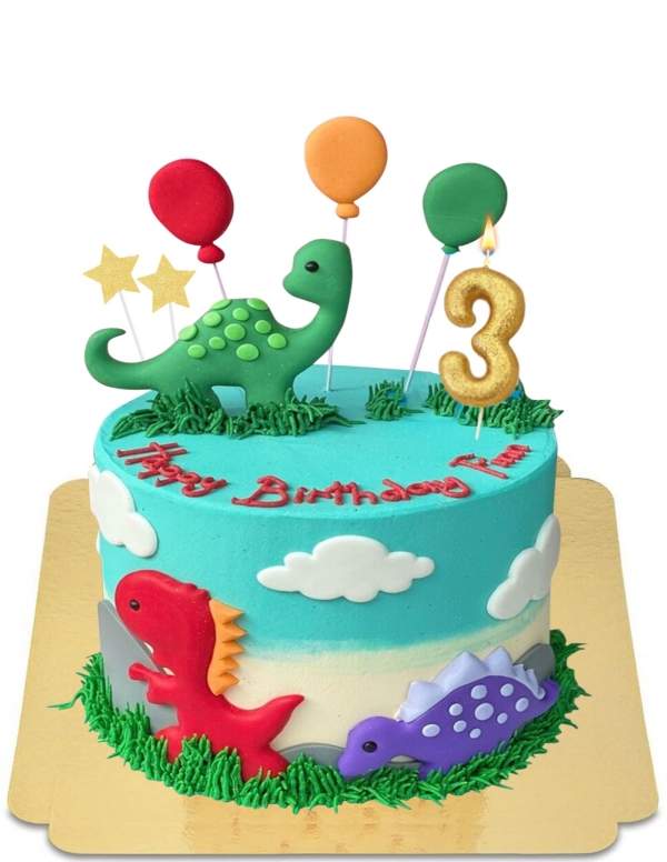 HappyTorta.it Adorabile torta di dinosauri vegana, senza glutine - 54