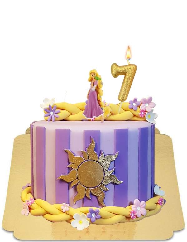  Torta Rapunzel con statuina e capelli di marzapane vegano, senza glutine - 287