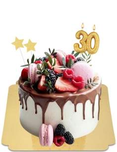 Drip cake vegana alla frutta rosa e amaretti, senza glutine - 101