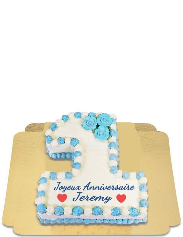  Torta numero 1 anno (altro numero e colore a scelta) vegana, senza glutine - 109