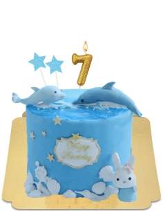 Torta vegana delfino e mare, senza glutine - 35