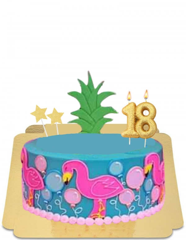  Torta estiva fenicottero vegano con effetto ananas, senza glutine - 162