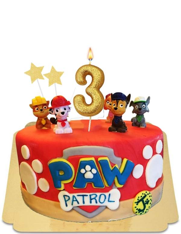  Torta Paw Patrol con Stampe di Cuccioli e Statuetta Vegana di Marzapane, Senza Glutine - 89