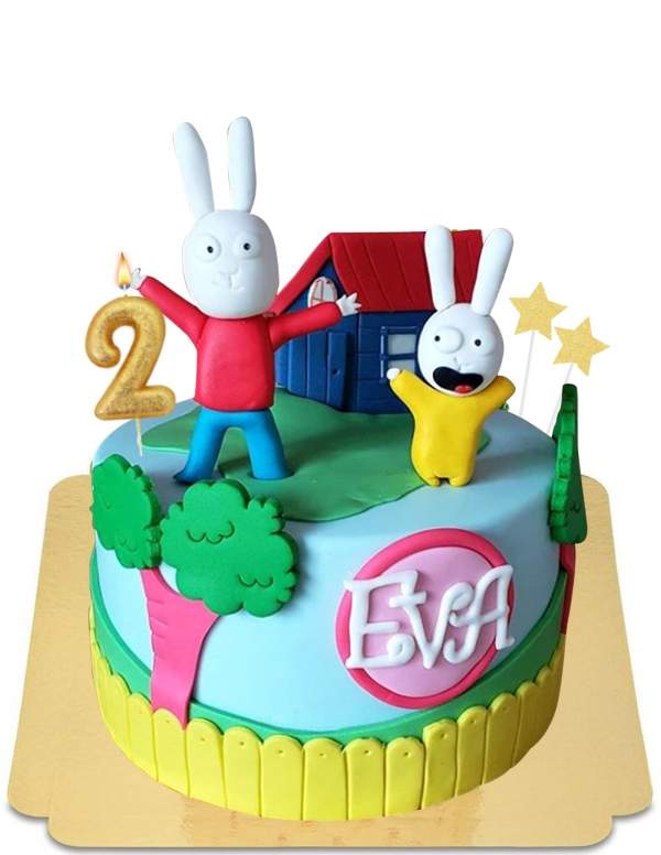 HappyTorta.it La torta Simon Rabbit festeggia con Gaspard vegan e gluten free - 69