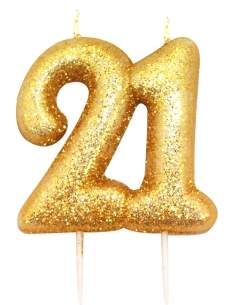 Candela numero grande 10 cm glitter - 1